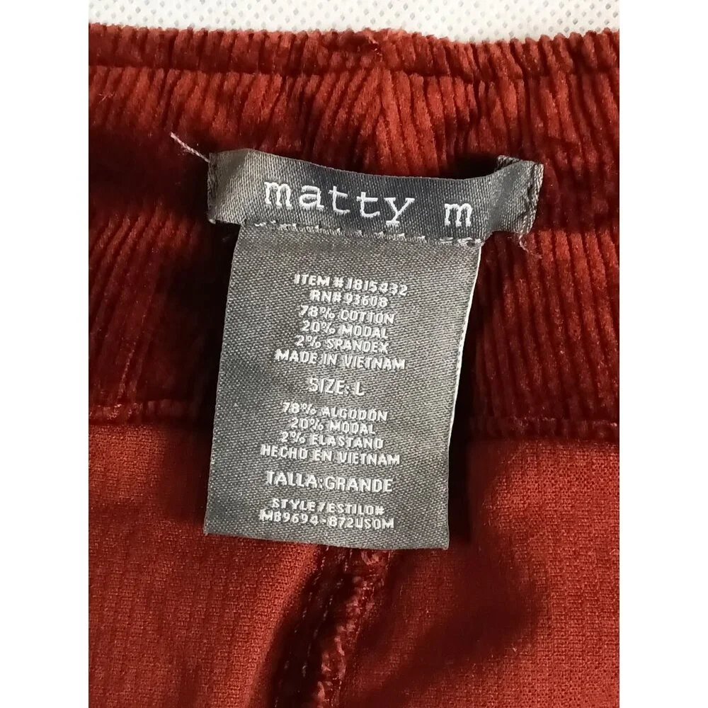 Matty M Corduroy Wide-Leg Pants Women's Large - Picture 5 of 7